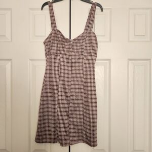 Stylish Pink Houndstooth Dress